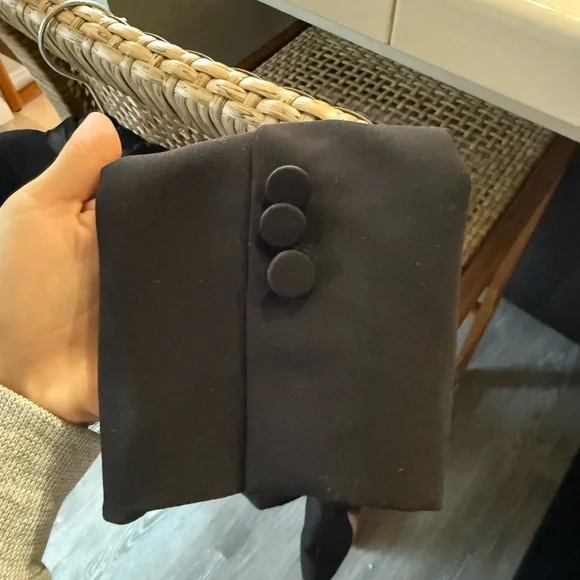 Amanda Uprichard Black Satin Lapel Blazer - Picture 6 of 6